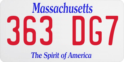 MA license plate 363DG7
