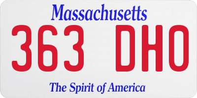 MA license plate 363DH0