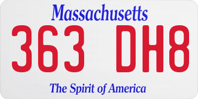 MA license plate 363DH8