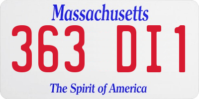 MA license plate 363DI1