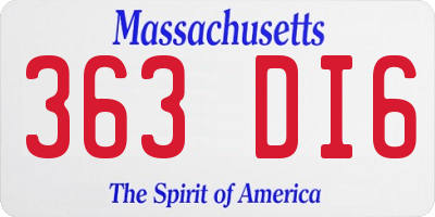 MA license plate 363DI6