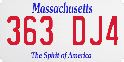 MA license plate 363DJ4