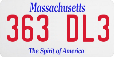 MA license plate 363DL3