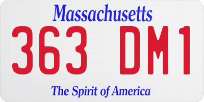 MA license plate 363DM1