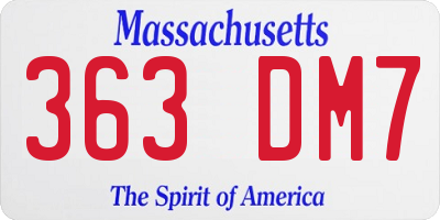 MA license plate 363DM7