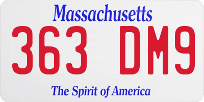 MA license plate 363DM9