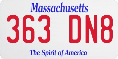 MA license plate 363DN8