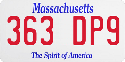 MA license plate 363DP9