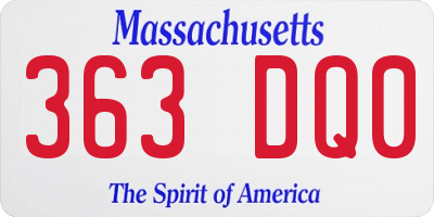 MA license plate 363DQ0