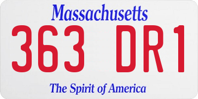 MA license plate 363DR1