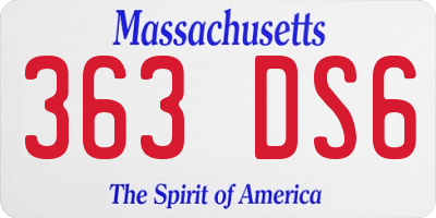 MA license plate 363DS6