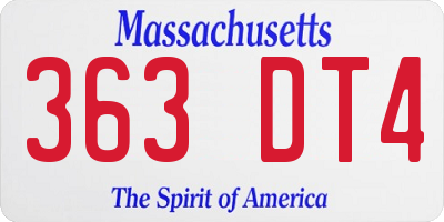 MA license plate 363DT4