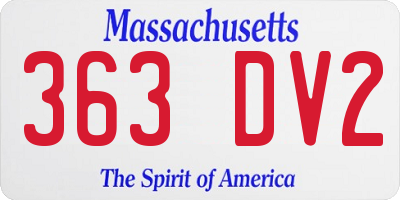 MA license plate 363DV2