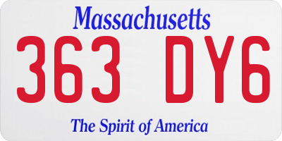 MA license plate 363DY6