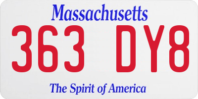 MA license plate 363DY8