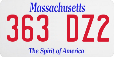 MA license plate 363DZ2
