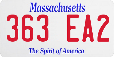 MA license plate 363EA2