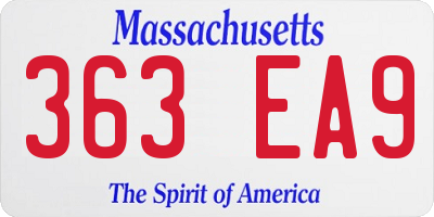MA license plate 363EA9