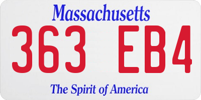 MA license plate 363EB4