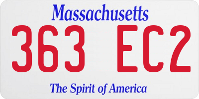 MA license plate 363EC2