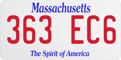MA license plate 363EC6