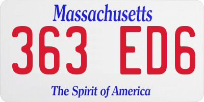 MA license plate 363ED6
