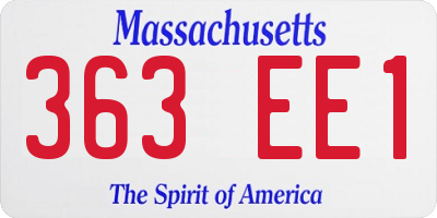 MA license plate 363EE1