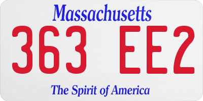 MA license plate 363EE2