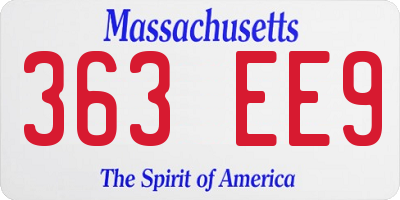 MA license plate 363EE9