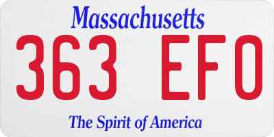 MA license plate 363EF0