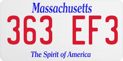MA license plate 363EF3