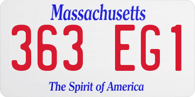 MA license plate 363EG1