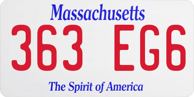 MA license plate 363EG6
