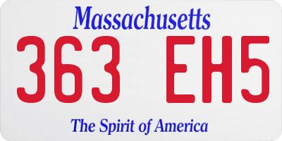 MA license plate 363EH5