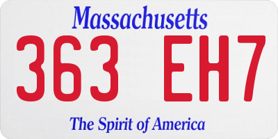 MA license plate 363EH7