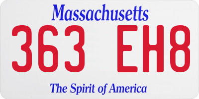 MA license plate 363EH8