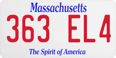 MA license plate 363EL4
