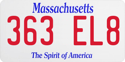 MA license plate 363EL8