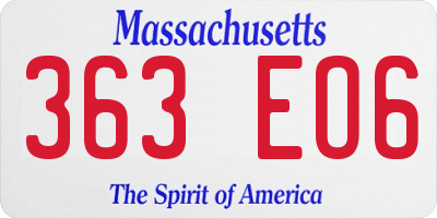 MA license plate 363EO6