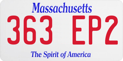 MA license plate 363EP2