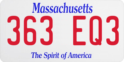 MA license plate 363EQ3