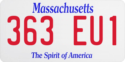 MA license plate 363EU1