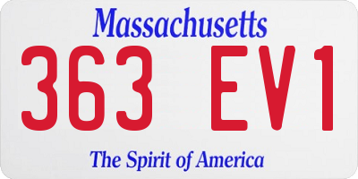 MA license plate 363EV1