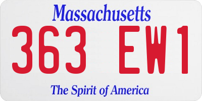 MA license plate 363EW1