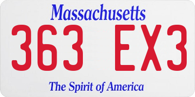 MA license plate 363EX3