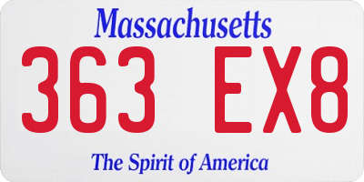 MA license plate 363EX8