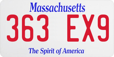 MA license plate 363EX9