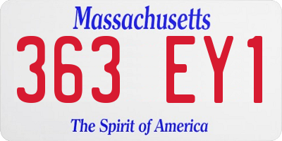 MA license plate 363EY1