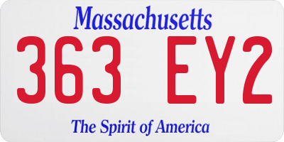 MA license plate 363EY2