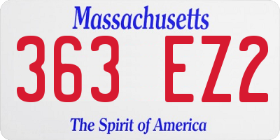 MA license plate 363EZ2